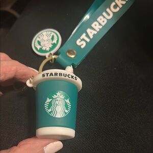 Starbucks green coffee cup key chain purse charm